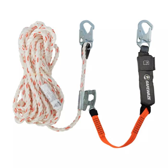 Safewaze V-Line 50ft Vertical Lifeline w/ Rope Grab And Lanyard Attached