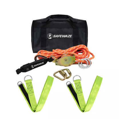 Safewaze Horizontal Rope Lifeline Kit With Cross Arm Straps