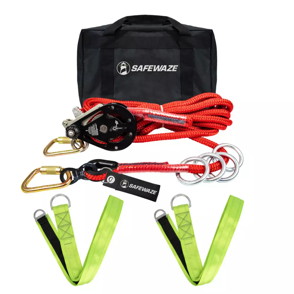 Safewaze Horizontal Rope Lifeline Kit With Cross Arm Straps