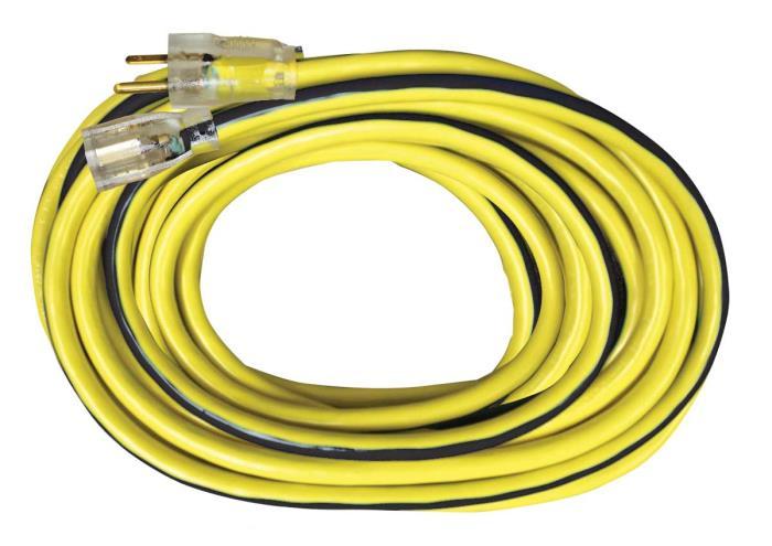 Voltec 12/3 Yellow Extension Cord w/Lighted End