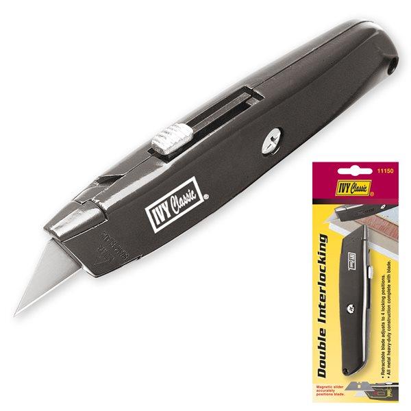 Double Interlock Retractable Utility Knife