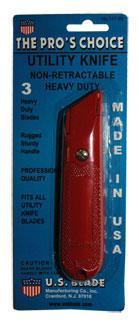 Heavy Duty Fixed Blade Utility Knife w/ 3 Blades