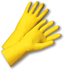 PIP 12in Yellow Latex Flock Lined Gloves