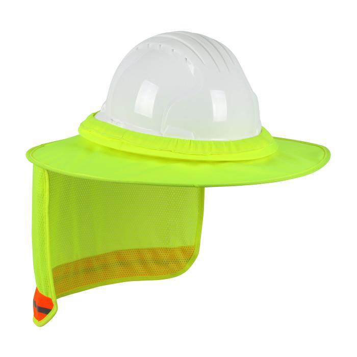 EZ-Cool Hi-Vis Yellow Full Brim Hard Hat Visor w/ Neck Shade