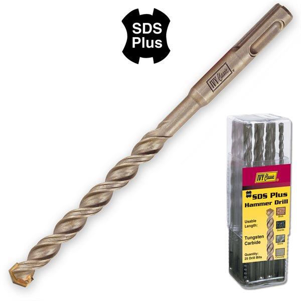 Sds Plus Masonry Hammer Drill Bit 3/16In X 6In Overall Length - 25 Pack