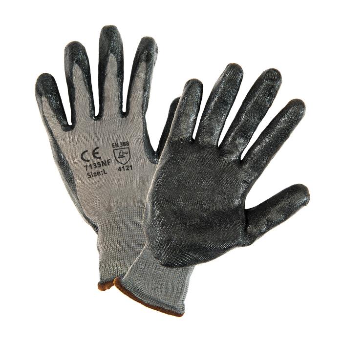 PIP Gray Nylon Knit Glove w/ Black Foam Nitrile Coated Palm