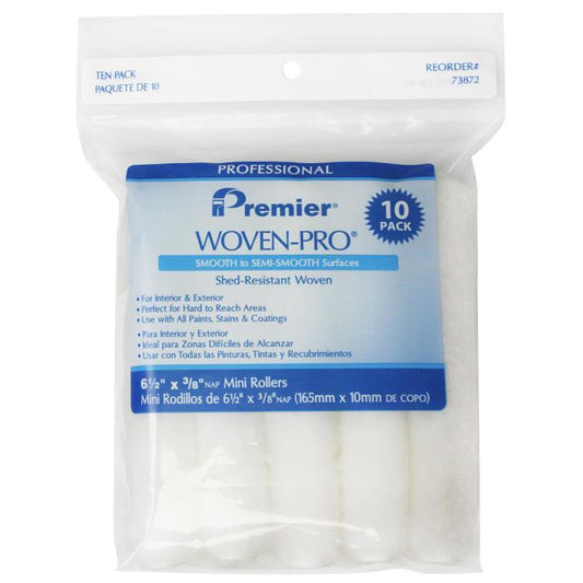 Premier Woven Pro Lint Free 6In Mini Roller - 10 Pk - 1/4In Nap