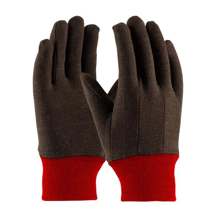 PIP Brown Jersey Glove w/ Red Thermal Lining And Knit Wrist