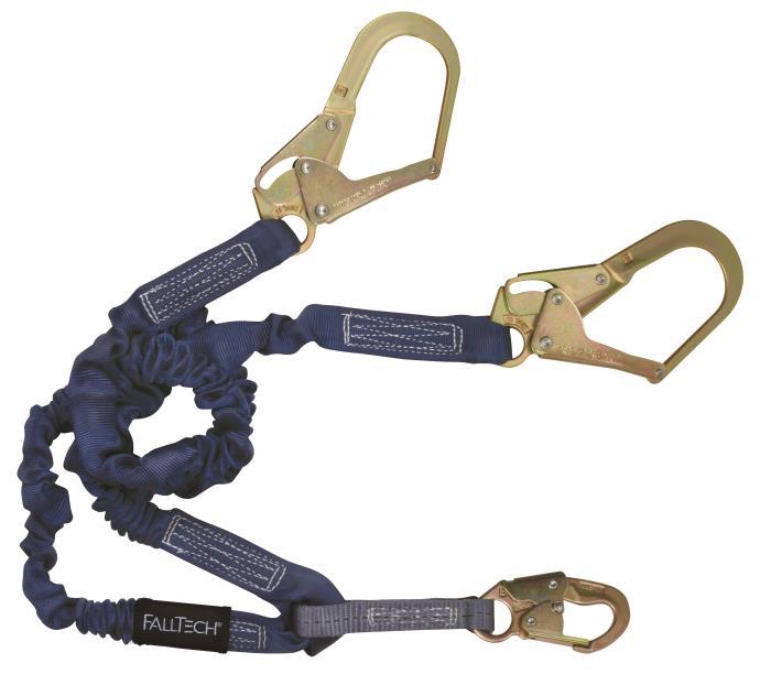 Falltech Elastech Y-Leg Lanyard w/ 1 Snap Hook And 2 Rebar Hooks