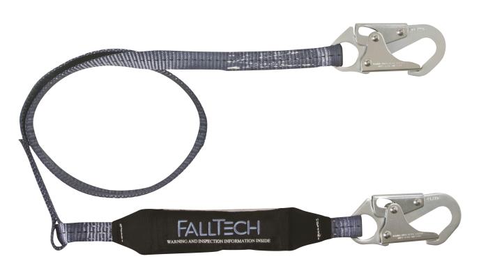 Falltech Shock Absorbing 3ft Lanyard w/ Clearpack & Double Locking Snap Hooks