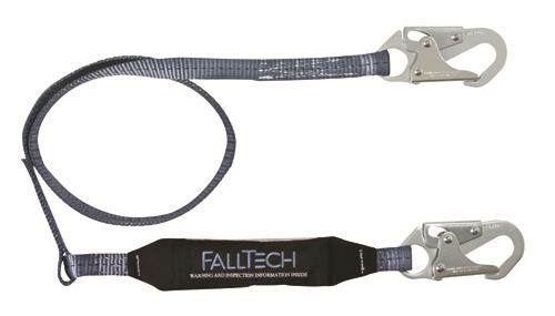 Falltech Shock Absorbing 6ft Lanyard w/ Clearpack & Double Locking Snap Hooks At Both Ends