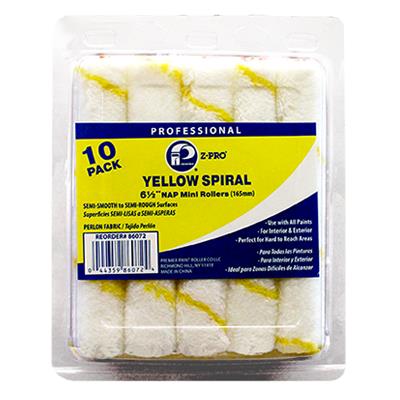 Premier Yellow Spiral Mini Roller Covers (10 Pack) - 6 1/2In