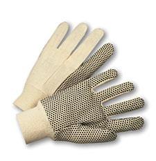 Dotted Cotton Canvas Glove w/ Knit Wrist