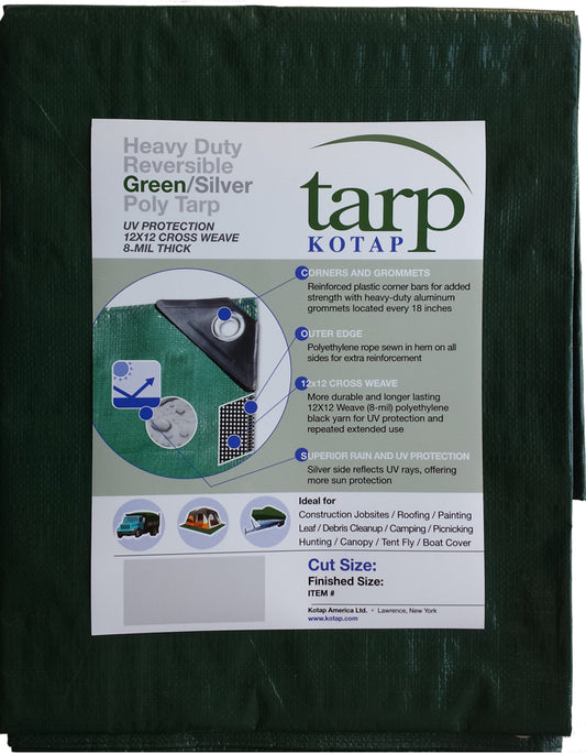 Heavy Duty Green And Silver Tarps