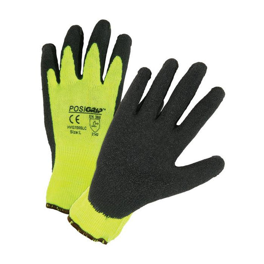 PIP Black Crinkle Latex Coated Hi-Vis Green Gloves