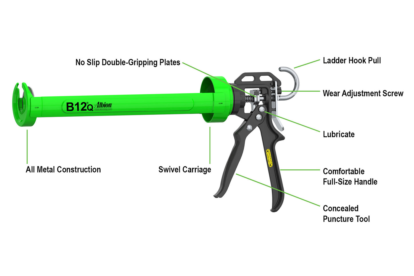 Albion B12Q 1 Quart Manual Cartridge Gun w/ 12:1 Drive