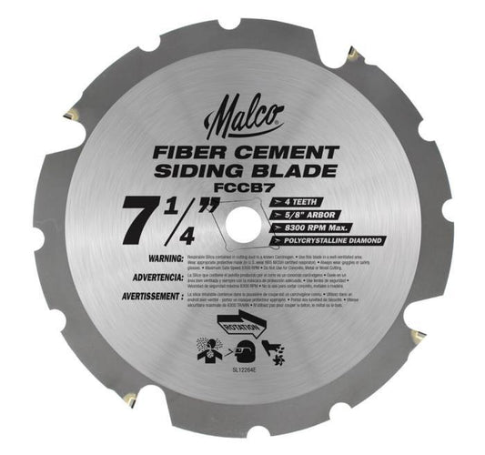 Malco Fiber Cement Circular Saw Blade 7-1/4In