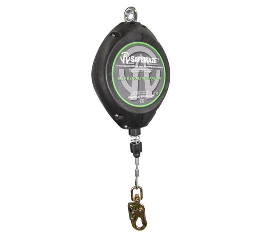 Safewaze Northstar Classic 65ft Self Retracting Lifleine (SRL) w/ Galvanized Cable - Load indicating Snap Hook - Class 1