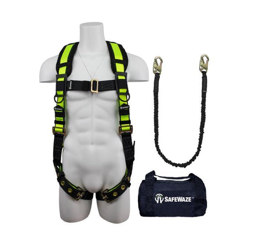 Safewaze Pro Full Body Harness, Single D-Ring w/Grommet Leg Straps - L/Xl