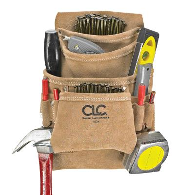 Clc 10 Pocket Heavy Duty Suede Carpenters Nail And Tool Bag