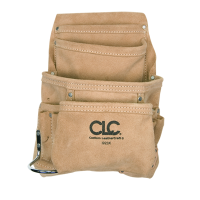 CLC 10 Pocket Heavy Duty Suede Carpenters Nail And Tool Bag