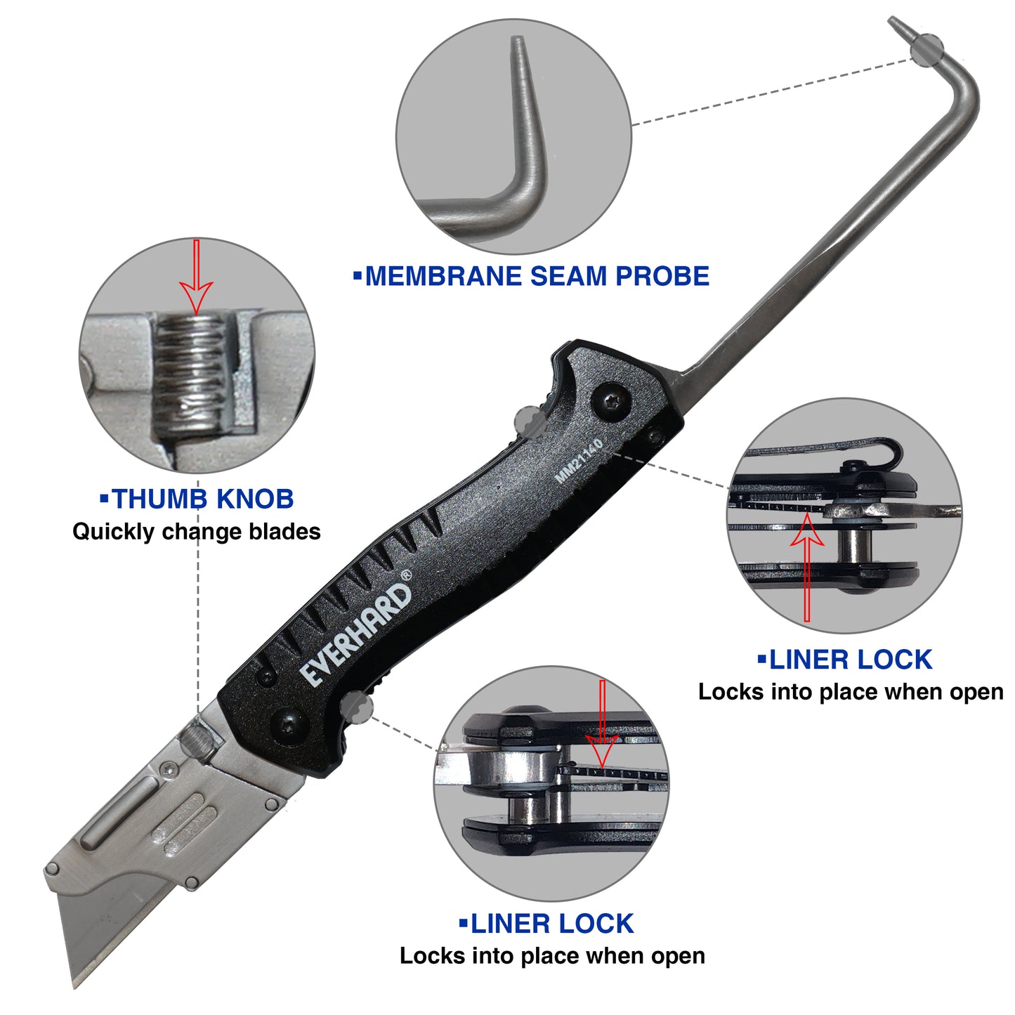 Everhard Chek-N-Cut Utility Knife And Folding Seam Tester