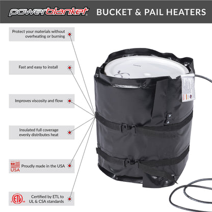 Powerblanket 5 Gallon Pail Warmer w/Adjustable Thermostat