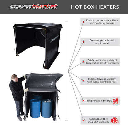 Powerblanket 1440W Roofers Hot Box w/Steel Frame - 48in X 48in X 66in