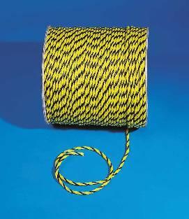 Poly Safety Rope 1/4In X 1200ft - Black And Yellow