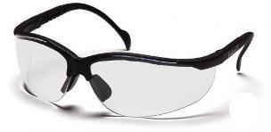 Pyramex Venture II Black Safety Glasses - Clear Anti-Fog Lenses