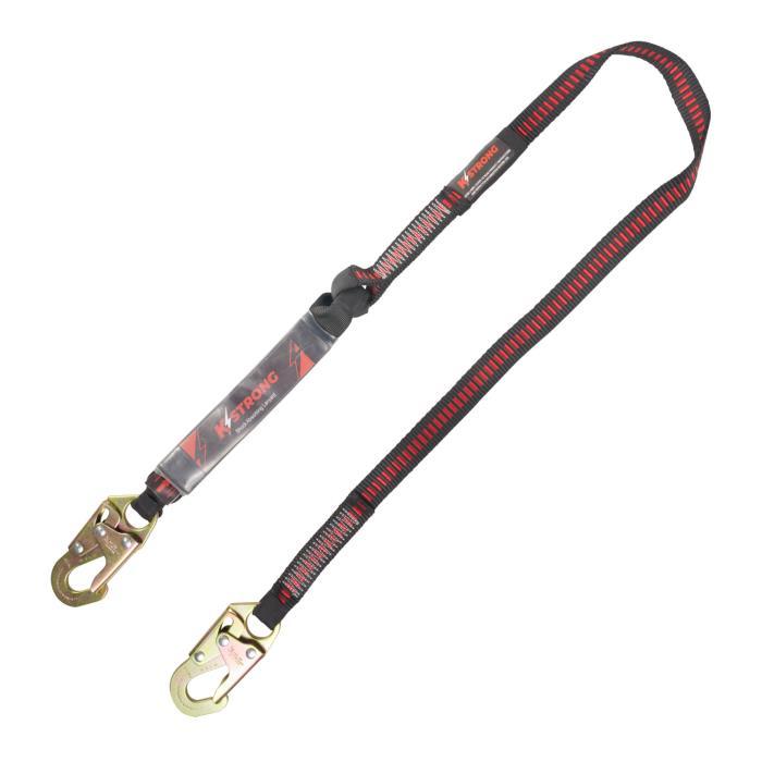 Kstrong 6ft Clear Pack Shock Absorbing Lanyard w/Snap Hooks